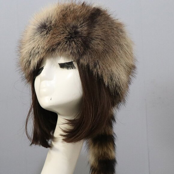 Davy Crockett Hat | Faux Fur | - Picture 4 of 4